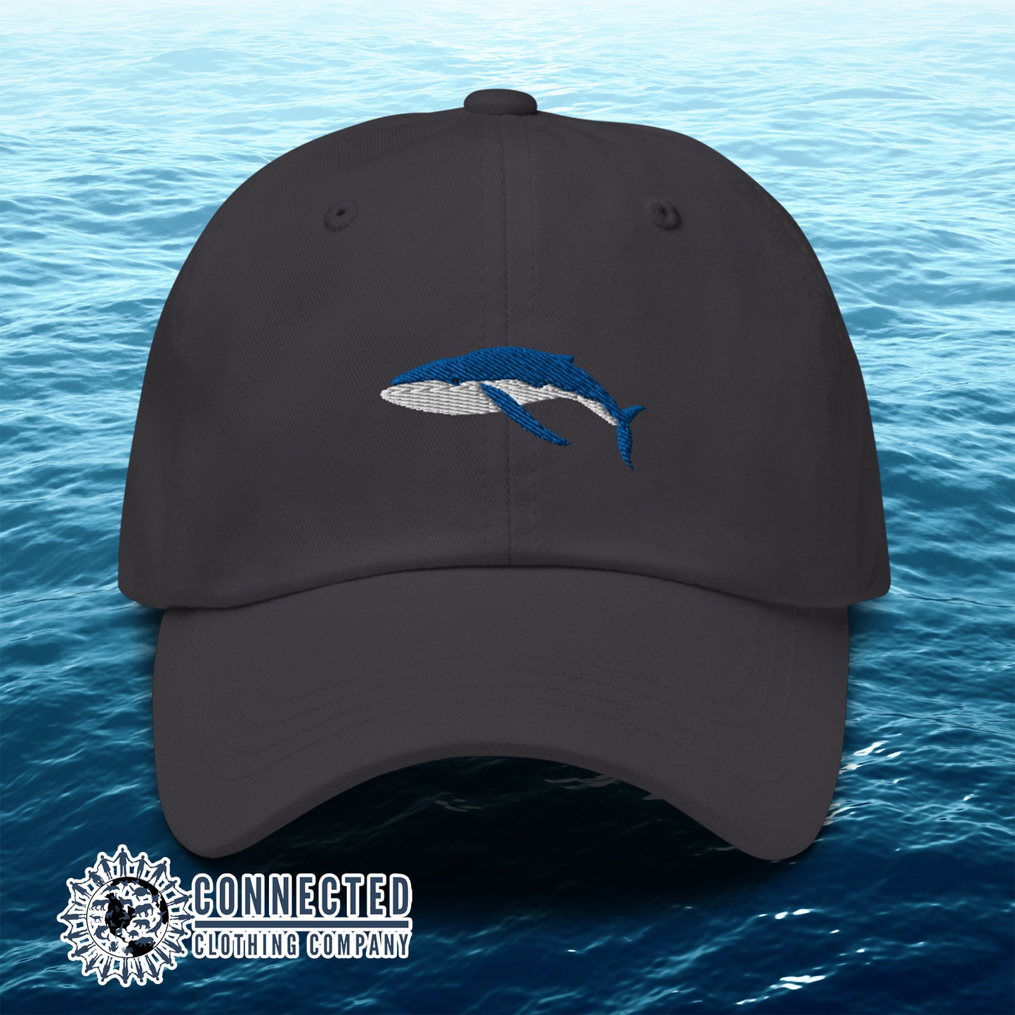 Grey Humpback Whale Cotton Cap - Connected Clothing Company - 10% of profits donated to Mission Blue ocean conservation