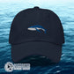 Navy Blue Humpback Whale Cotton Cap - Connected Clothing Company - 10% of profits donated to Mission Blue ocean conservation