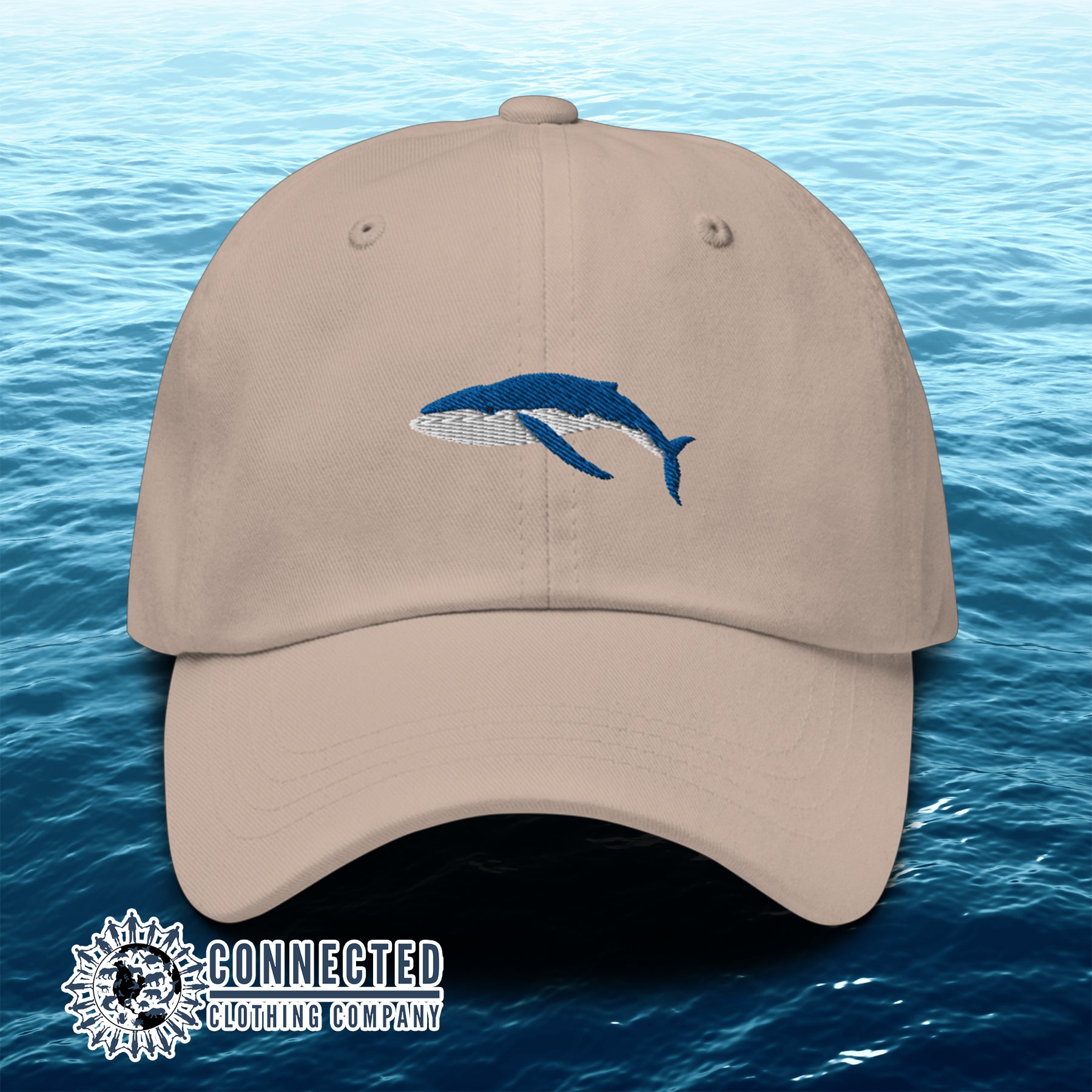 Stone Humpback Whale Cotton Cap - Connected Clothing Company - 10% of profits donated to Mission Blue ocean conservation