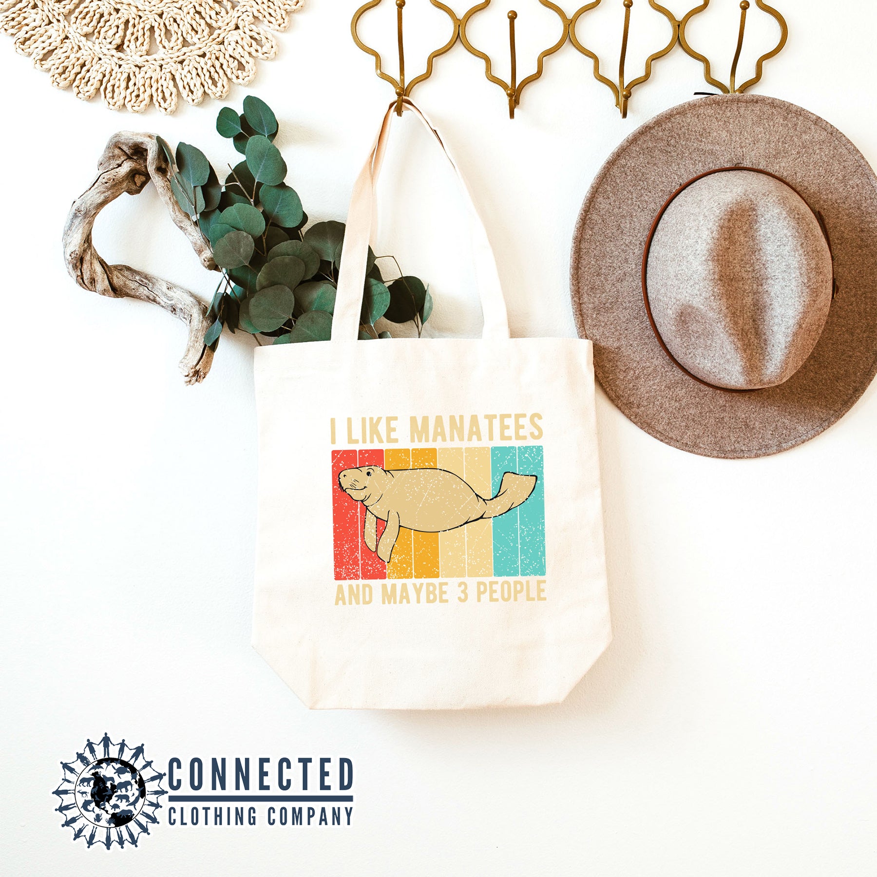 I Like Manatees Tote Bag - Connected Clothing Company - 10% of proceeds donated to ocean conservation