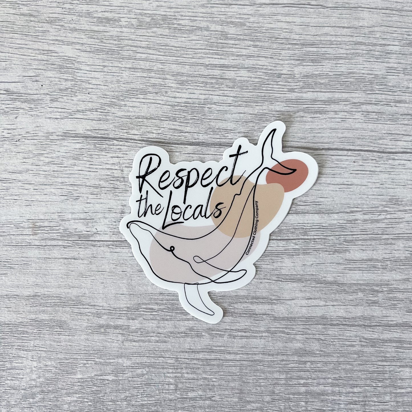 Respect The Locals Whale Sticker - Connected Clothing Company - 10% of proceeds donated to ocean conservation