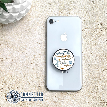 Shark Watercolor Phone Grip - Connected Clothing Company - 10% of proceeds donated to ocean conservation