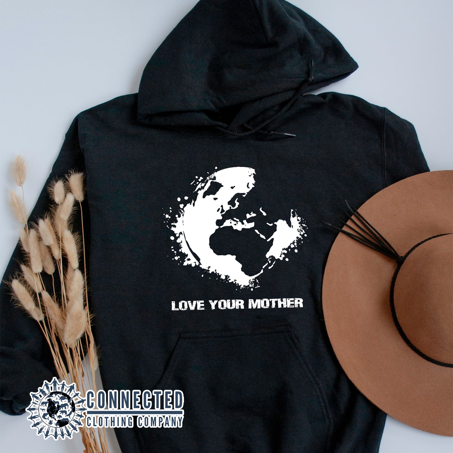 Black Love Your Mother Earth Unisex Hoodie - Connected Clothing Company - Ethically and Sustainably Made - 10% donated to the Environmental Defense Fund