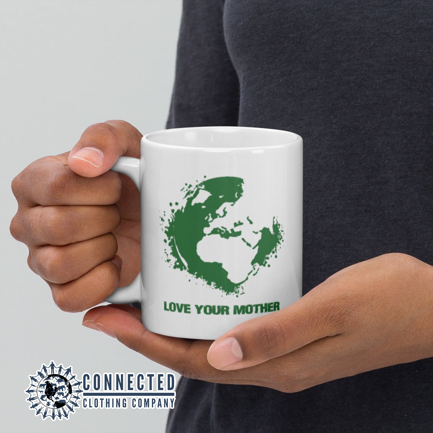 Love Your Mother Earth Classic Mug with green design - Connected Clothing Company - 10% of profits donated to the Environmental Defense Fund