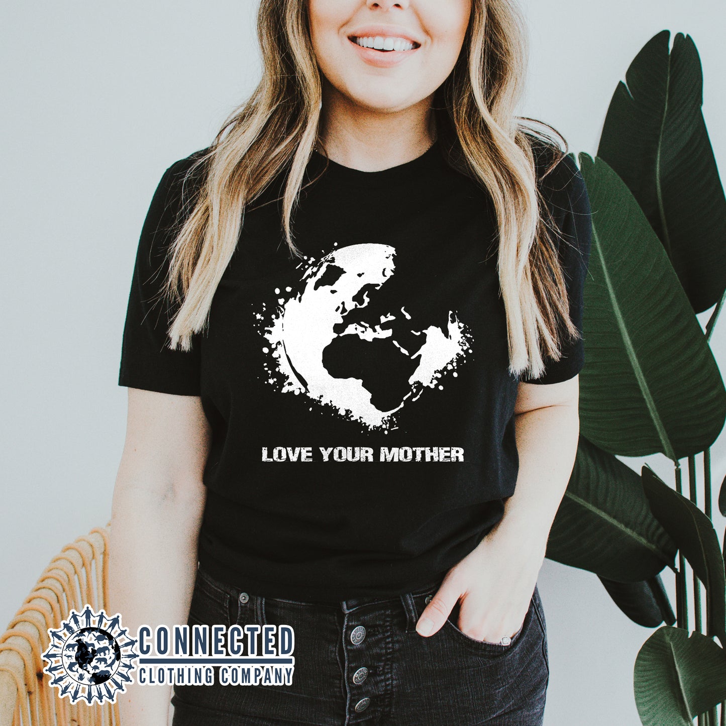Black *Organic* Love Your Mother Earth Short-Sleeve Tee - Connected Clothing Company - 10% of profits donated to the Environmental Defense Fund