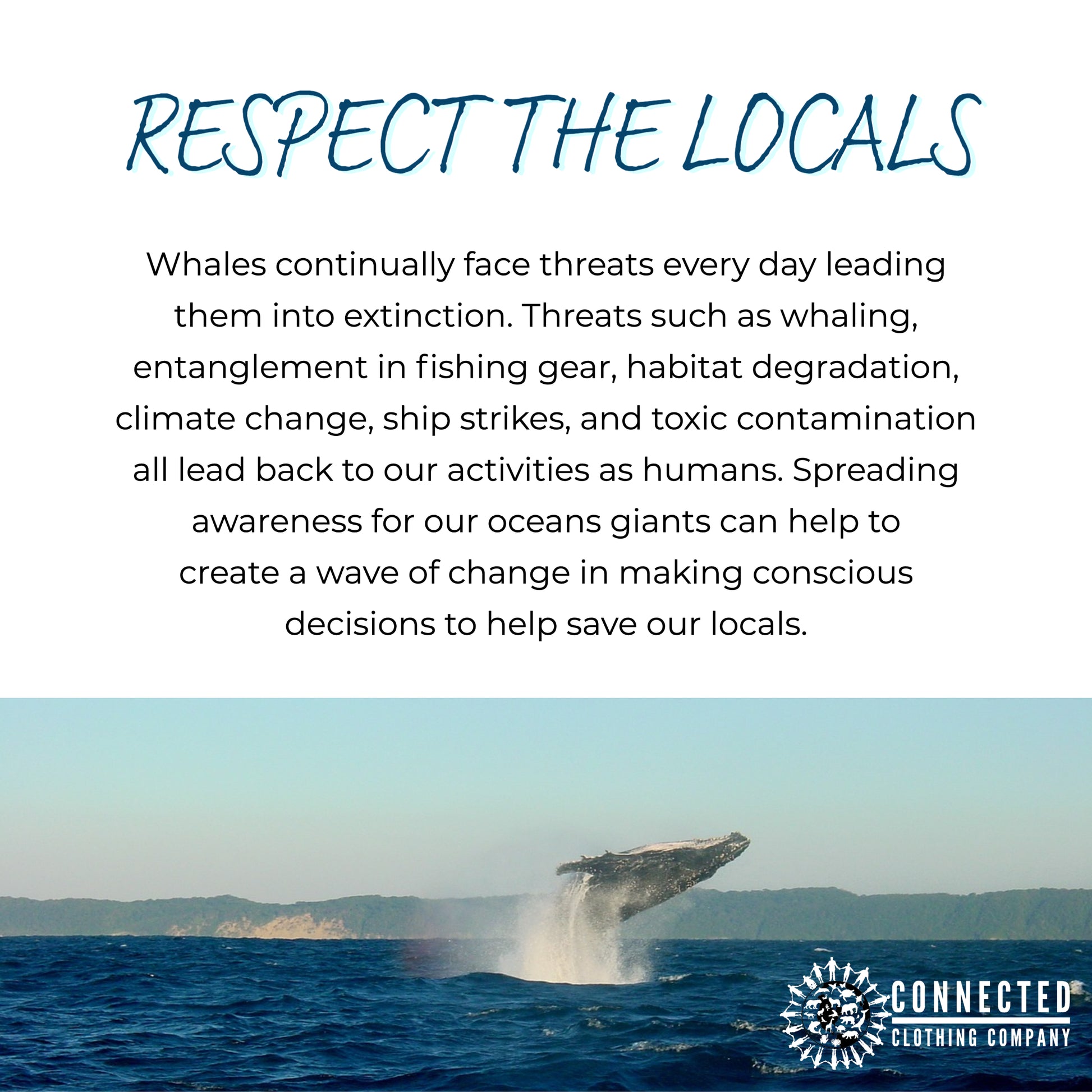White Respect The Locals Whale Classic Mug - Connected Clothing Company - Ethically and Sustainably Made - 10% of profits donated to ocean conservation