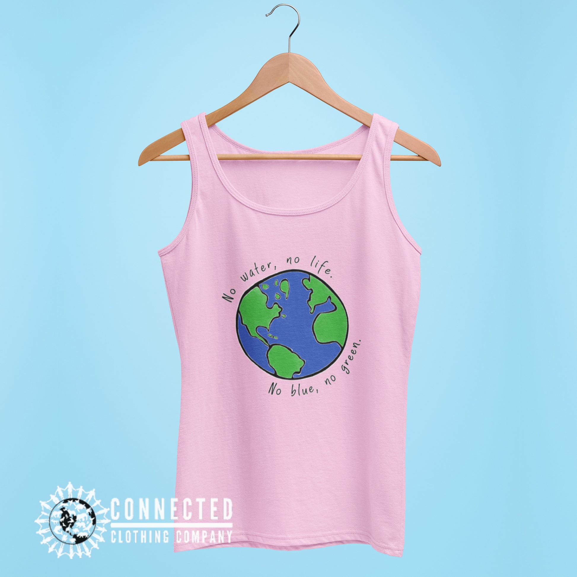 Pink No Blue No Green Women's Relaxed Tank - Connected Clothing Company - Ethically and Sustainably Made - 10% of profits donated to Mission Blue ocean conservation