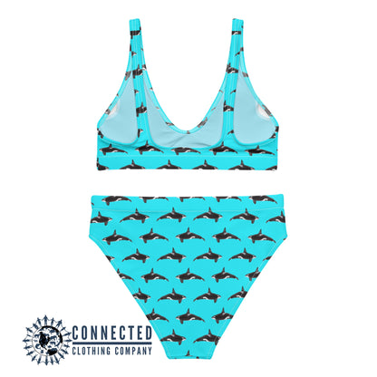 Orcinus Orca Recycled Bikini - 2 piece high waisted bottom bikini - Connected Clothing Company - Ethically and Sustainably Made Apparel - 10% of profits donated to ocean conservation 