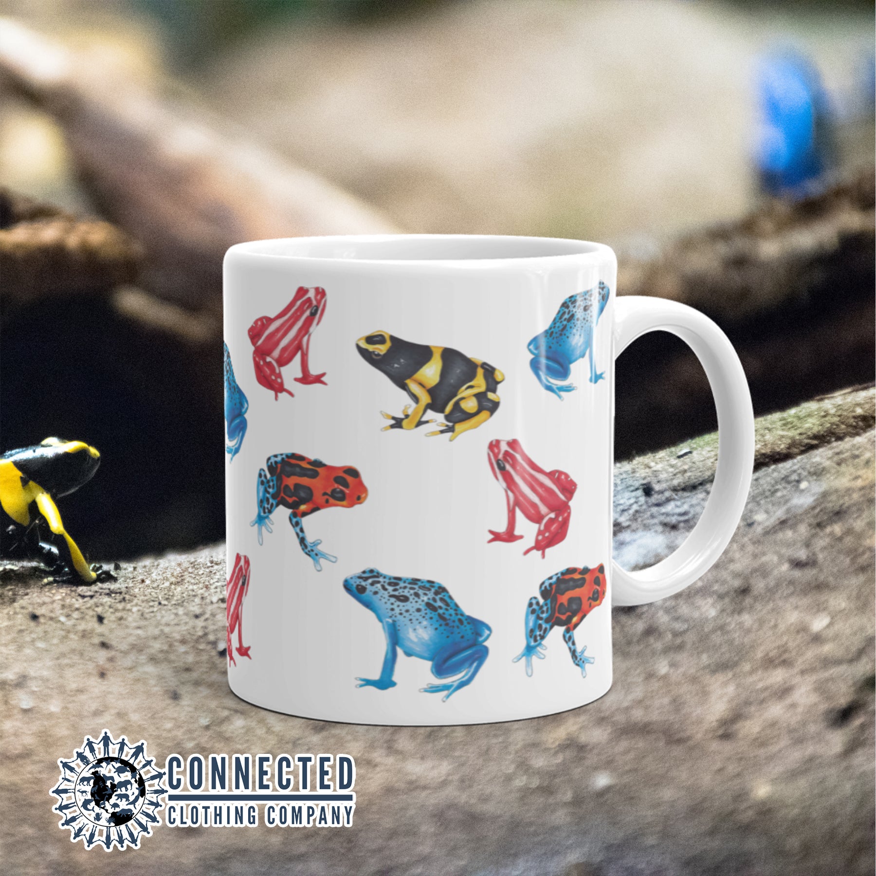 Poison Dart Frogs Classic Mug 11oz - Connected Clothing Company - Ethically and Sustainably Made - 10% donated to Mission Blue ocean conservation