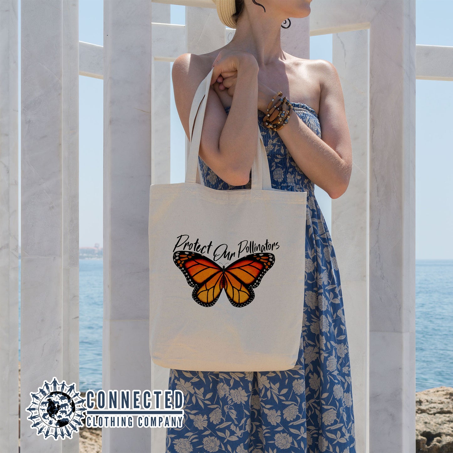 Protect Our Pollinators Tote Bag - Connected Clothing Company - 10% of proceeds donated to save the monarch butterflies