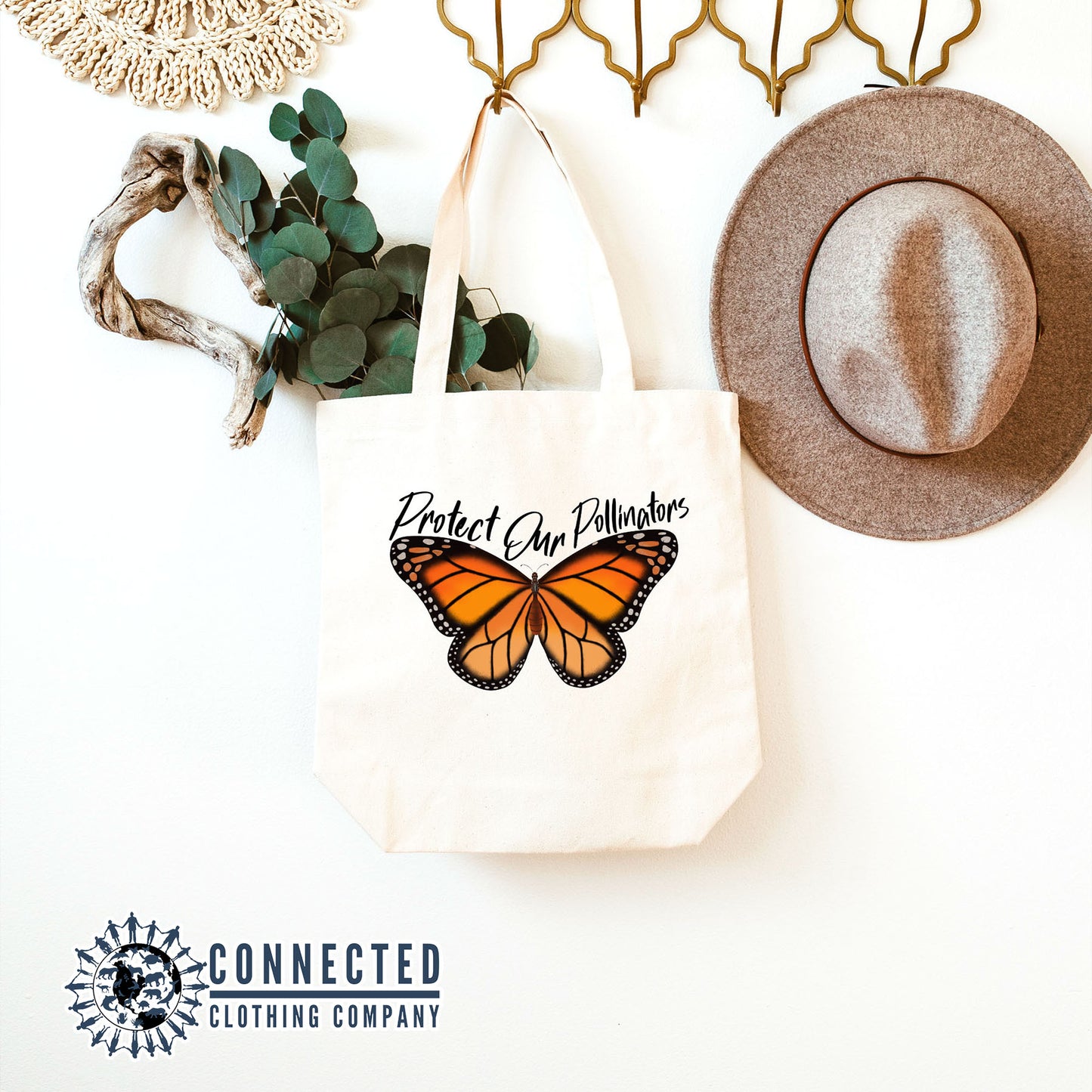 Protect Our Pollinators Tote Bag - Connected Clothing Company - 10% of proceeds donated to save the monarch butterflies
