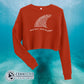 Brick Red Protect Our Sharks Crop Sweatshirt - Connected Clothing Company - Ethically and Sustainably Made - 10% of profits donated to shark conservation and ocean conservation