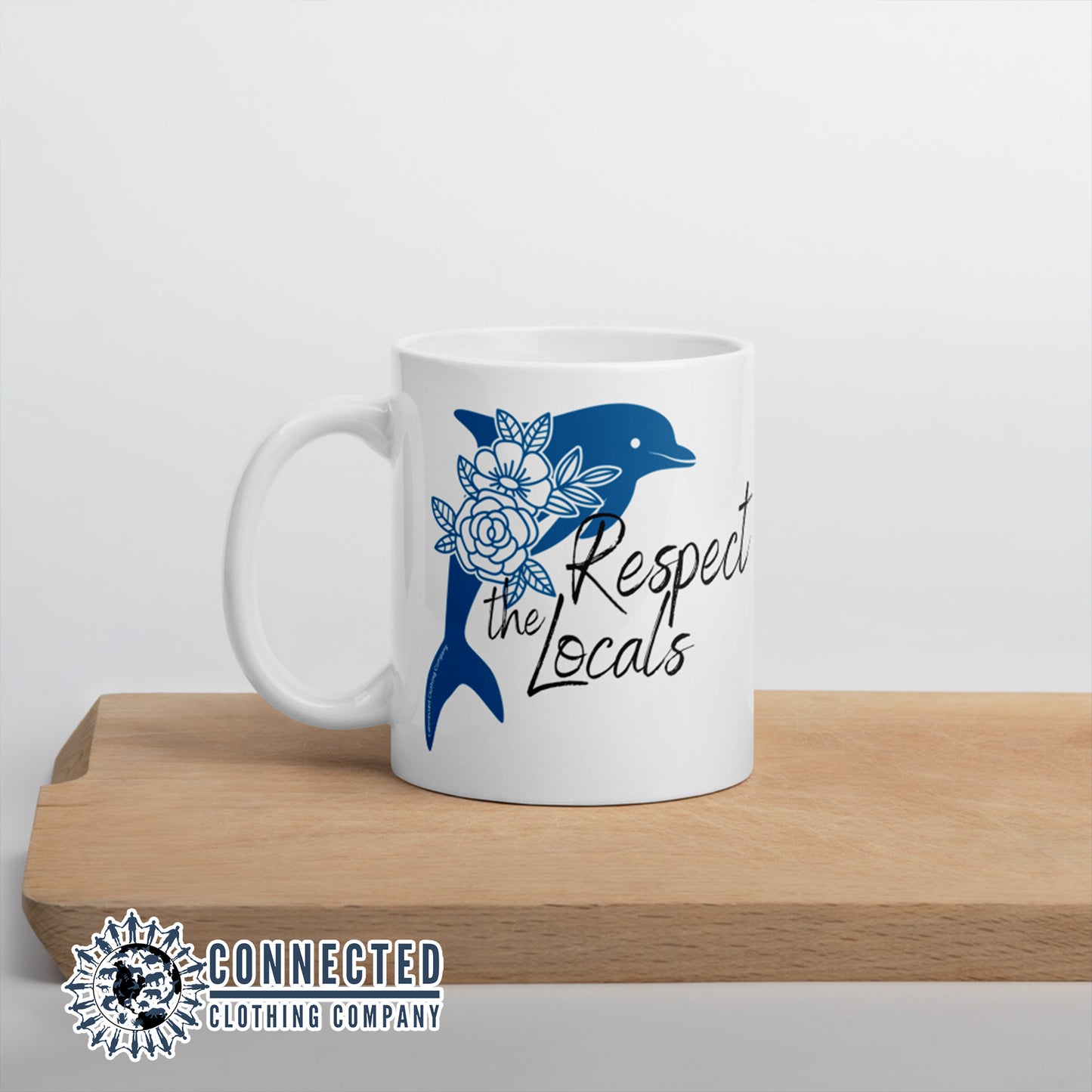 Respect The Locals Dolphin Classic Mug - Connected Clothing Company - Ethical and Sustainable Clothing That Gives Back - 10% donated to Mission Blue ocean conservation