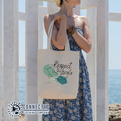 Respect The Locals Hammerhead Shark Tote Bag - Connected Clothing Company - 10% of proceeds donated to shark conservation