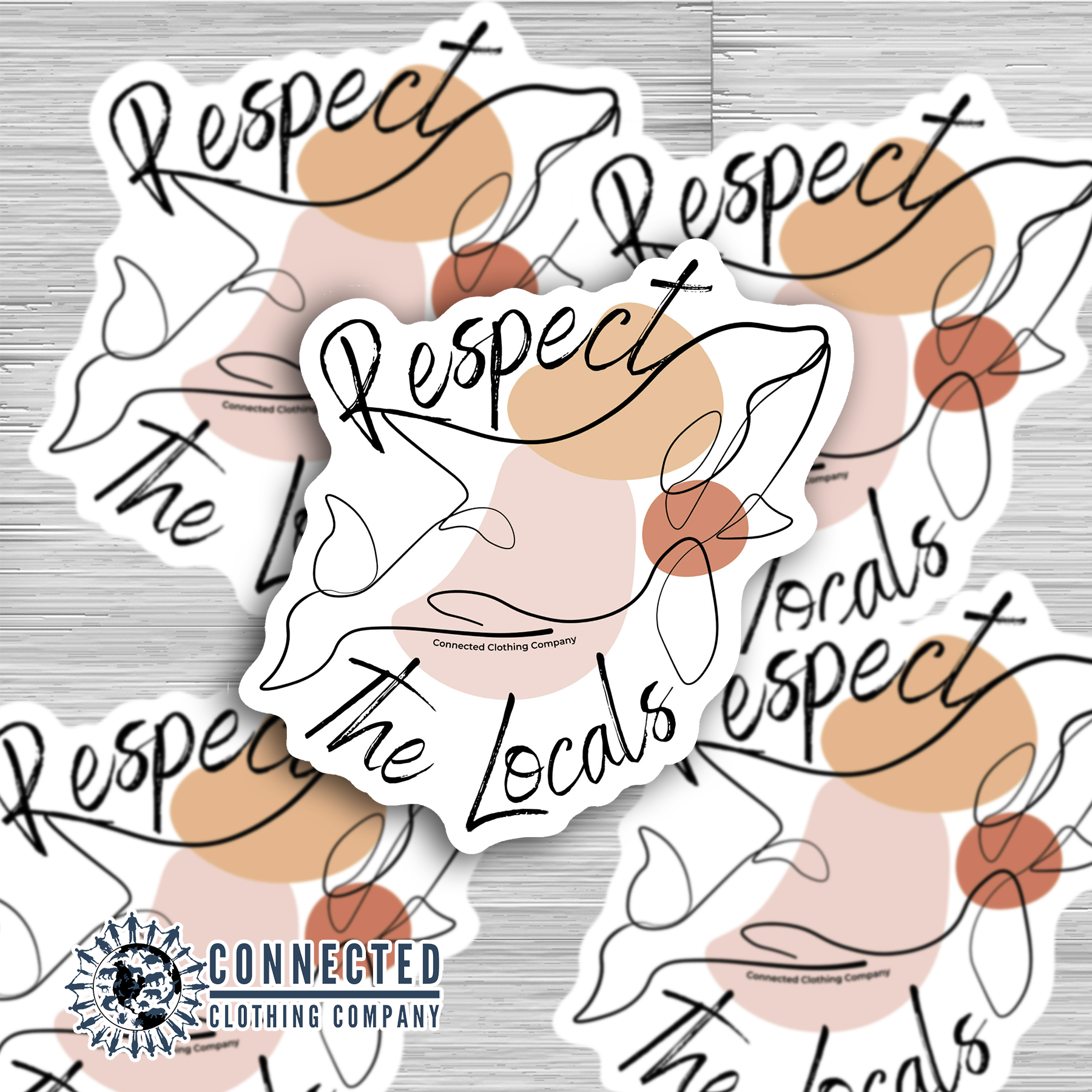 Respect The Locals Orca Killer Whale Sticker - Connected Clothing Company - 10% of proceeds are donated to save the orcas