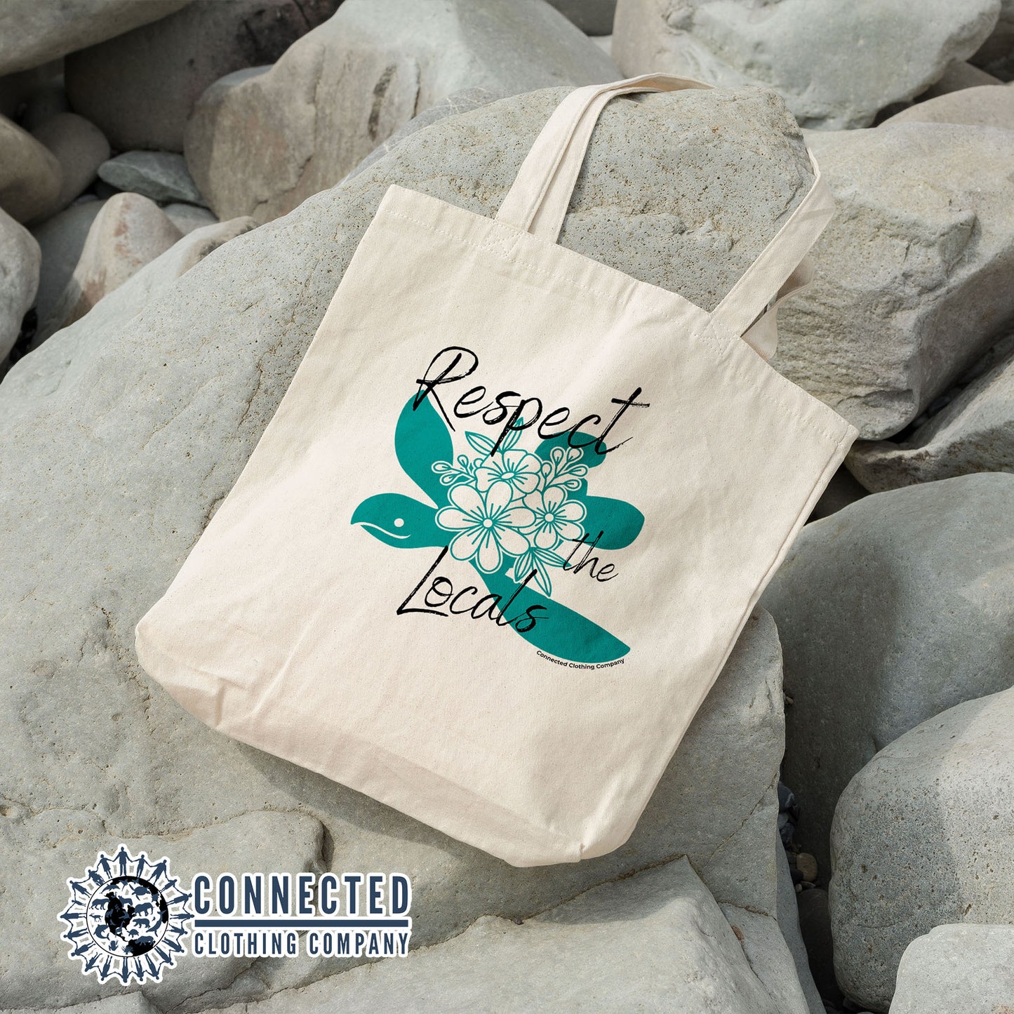 Respect The Locals Sea Turtle Tote - Connected Clothing Company - 10% of proceeds donated to sea turtle conservation