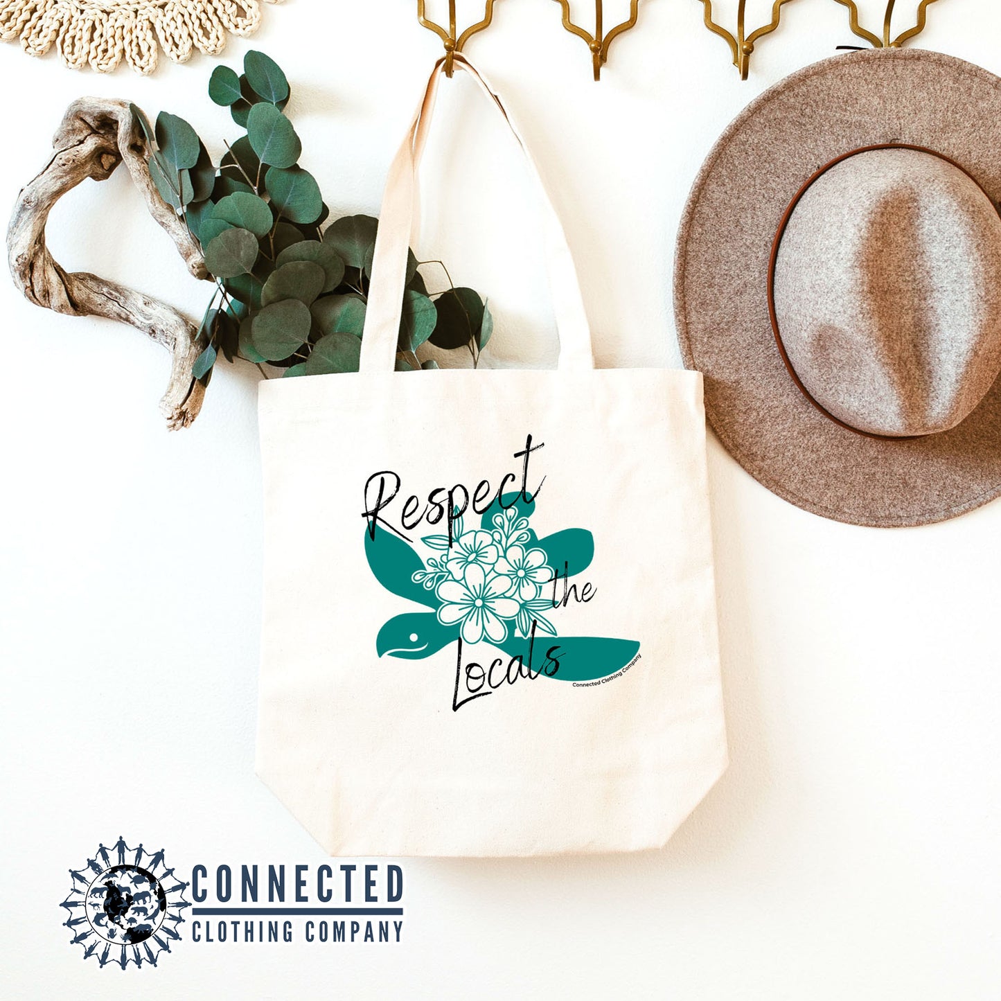 Respect The Locals Sea Turtle Tote - Connected Clothing Company - 10% of proceeds donated to sea turtle conservation