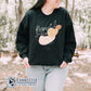 Model Wearing Black Respect The Locals Whale Unisex Crewneck Sweatshirt - Connected Clothing Company - Ethically and Sustainably Made - 10% of profits donated to ocean conservation