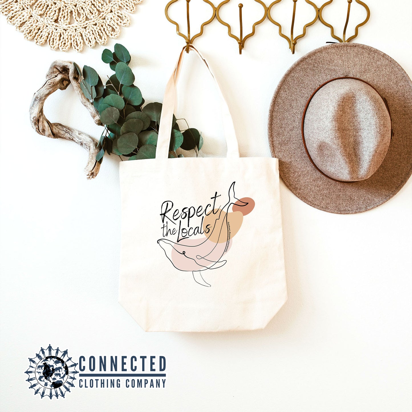 Respect The Locals Whale Tote Bag - Connected Clothing Company - 10% of proceeds are donated to ocean conservation