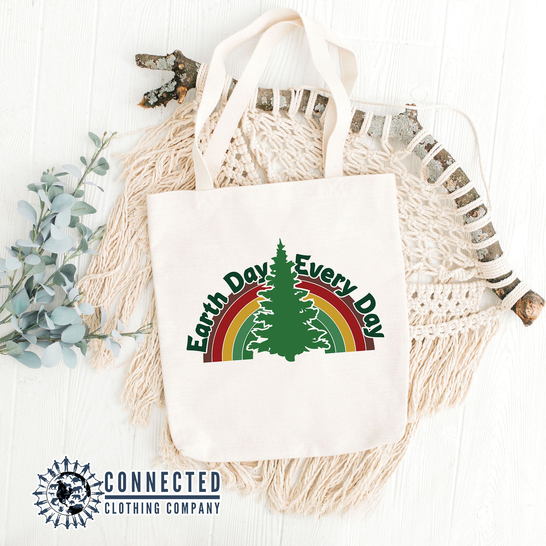 Retro Earth Day Every Day Tote - Connected Clothing Company - 10% of proceeds donated to ocean conservation