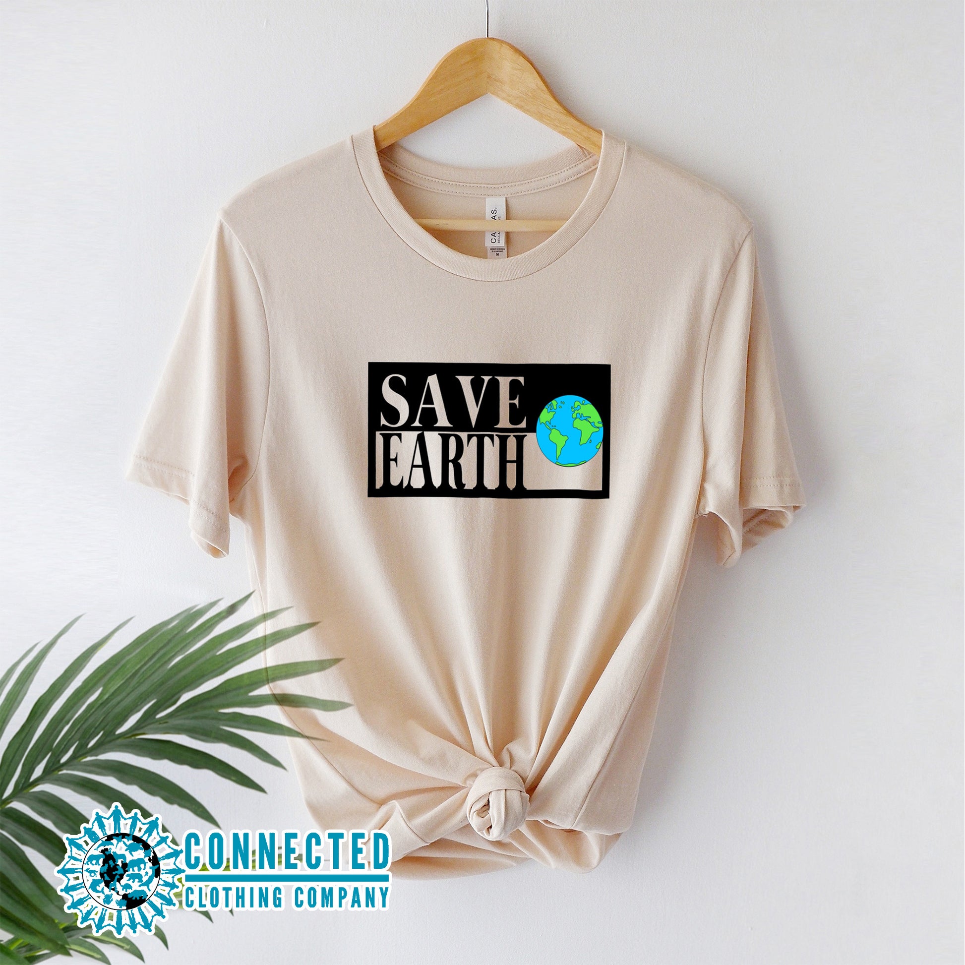 Soft Cream Save Earth Short-Sleeve T-shirt - Connected Clothing Company - Ethically and Sustainably Made - 50% donated to WIRES Wildlife Rescue
