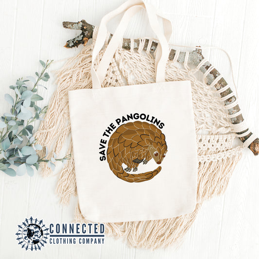 Save The Pangolins Tote Bag - Connected Clothing Company- 10% of proceeds donated to wildlife conservation