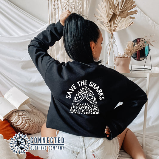 Save The Sharls Crewneck Sweatshirt - Connected Clothing Company - 10% of the proceeds are donated to shark conservation