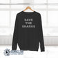 Charcoal Heather Save The Sharks Unisex Crewneck Sweatshirt - Connected Clothing Company - Ethically and Sustainably Made - 10% of profits donated to shark conservation and ocean conservation