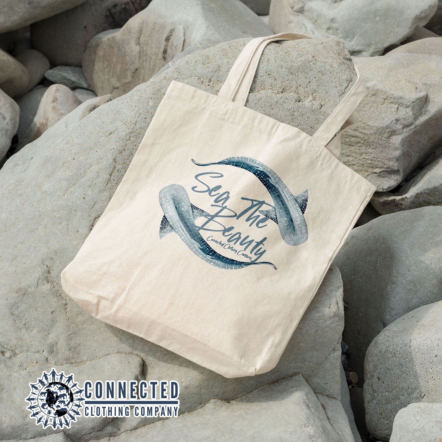 Sea The Beauty Whale Shark Tote - Connected Clothing Company - 10% of proceeds donated to ocean conservation