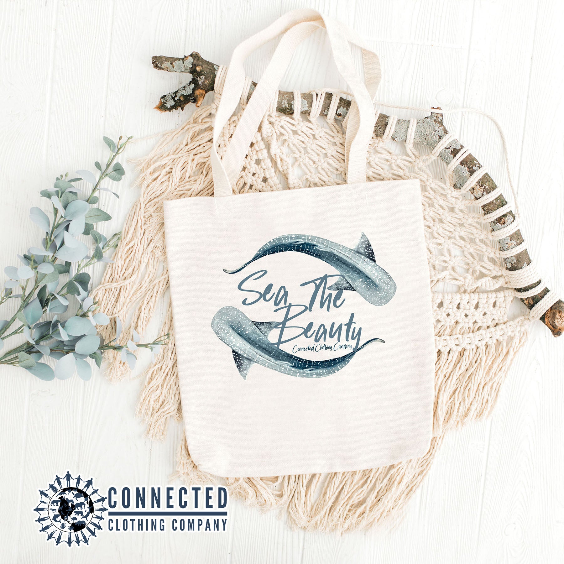 Sea The Beauty Whale Shark Tote - Connected Clothing Company - 10% of proceeds donated to ocean conservation