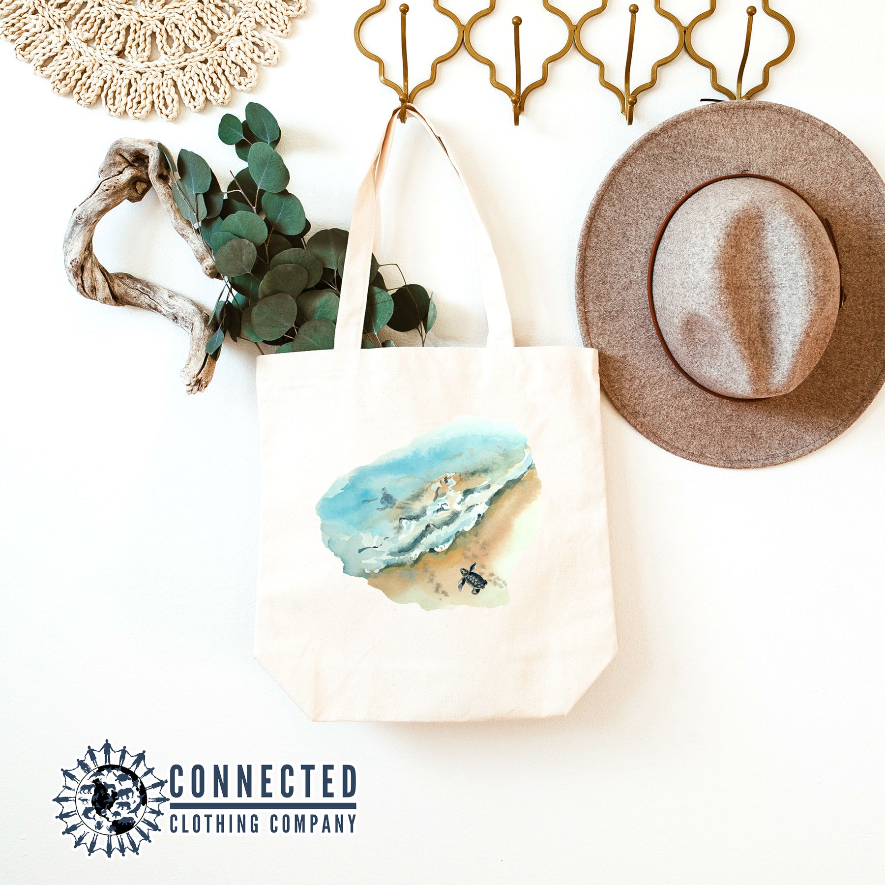 Sea Turtle Hatchling Tote Bag - Connected Clothing Company - 10% of proceeds donated to ocean conservation