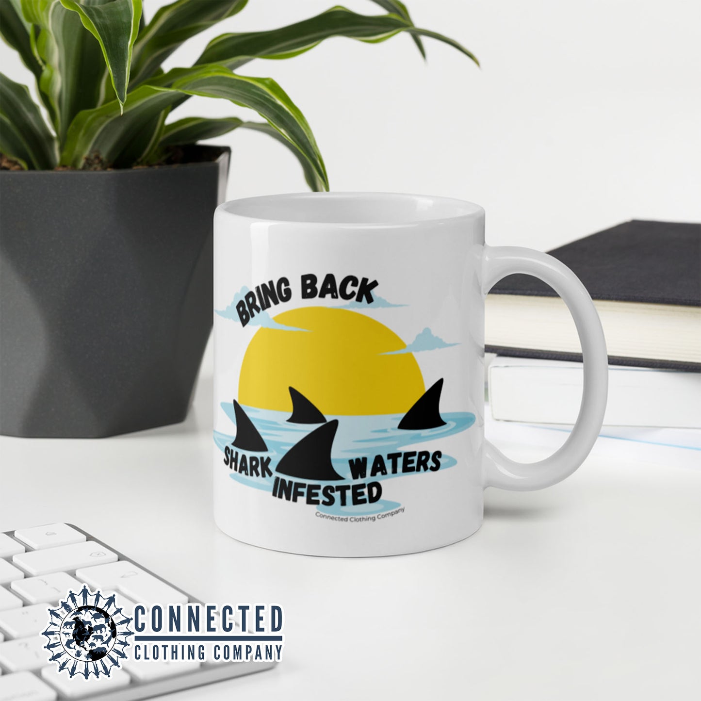 Bring Back Shark Infested Waters Classic Mug - Connected Clothing Company - Ethically and Sustainably Made - 10% of profits donated to shark conservation and ocean conservation