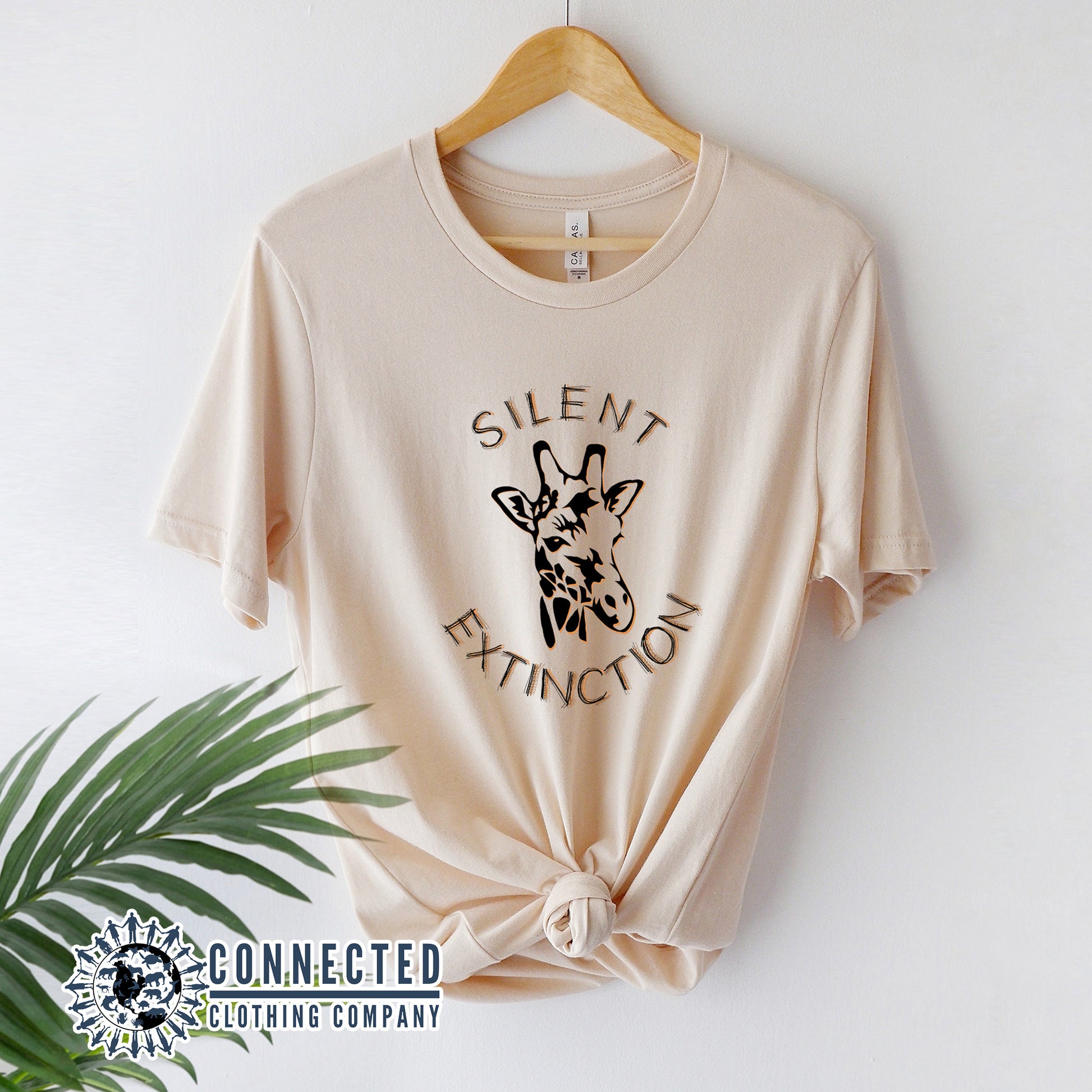 Soft Cream Giraffe Silent Extinction Short-Sleeve T-Shirt - Connected Clothing Company - 10% of profits donated to the Giraffe Conservation Foundation