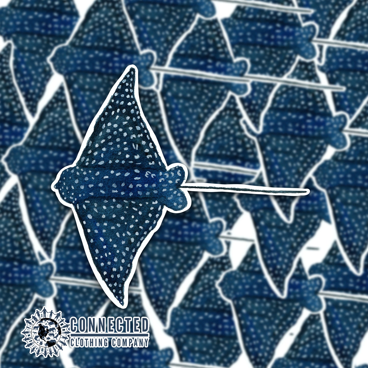 Spotted Eagle Ray Sticker - Connected Clothing Company - 10% donated to ocean conservation