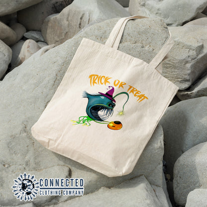 Trick or Treat Anglerfish Tote Bag - Connected Clothing Company - 10% of proceeds donated to ocean conservation
