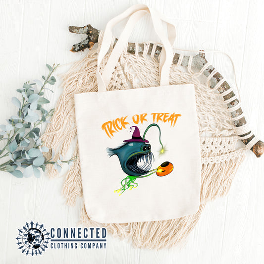 Trick or Treat Anglerfish Tote Bag - Connected Clothing Company - 10% of proceeds donated to ocean conservation