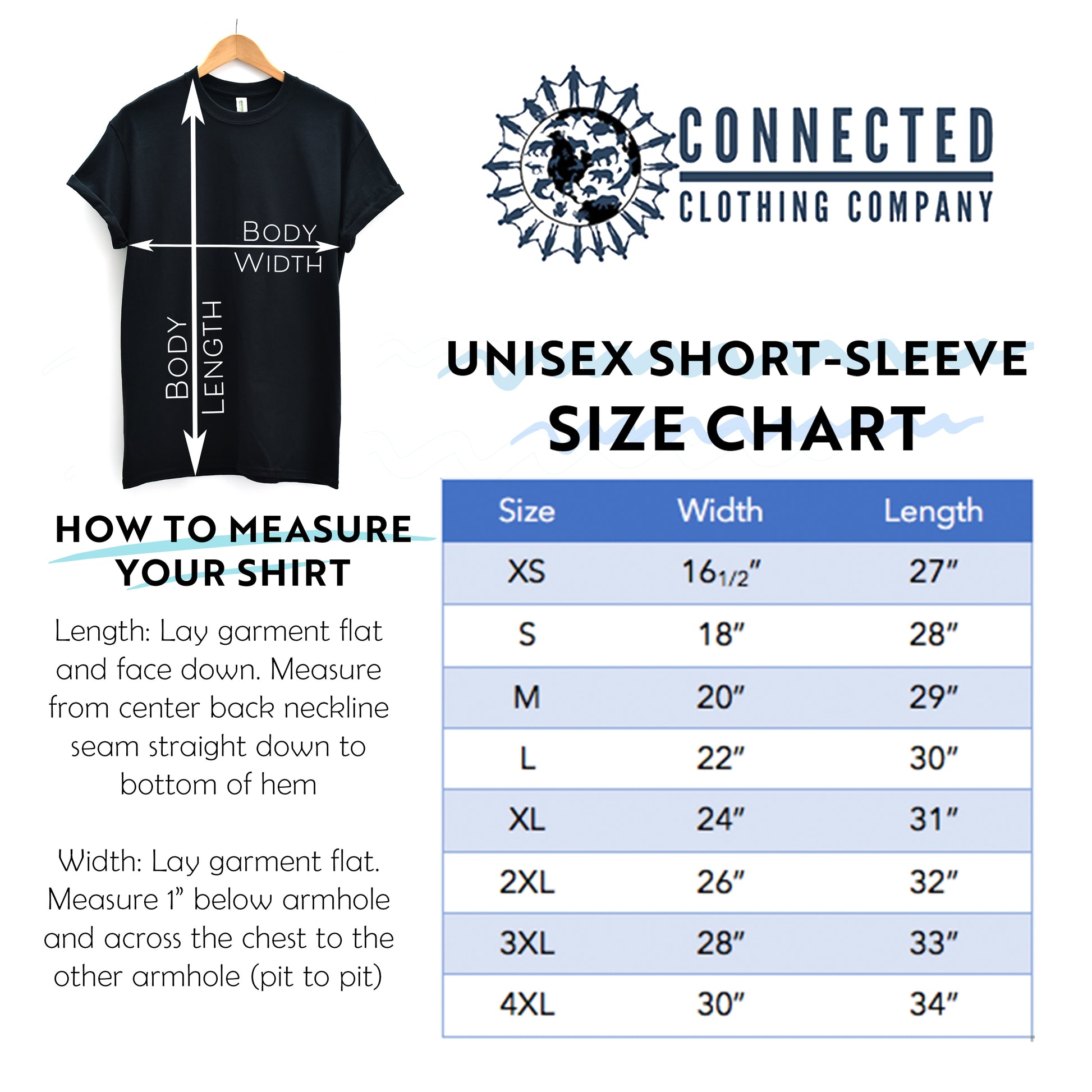 Unisex Short-Sleeve Size Chart