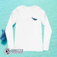 White Embroidered Whale Shark Long-Sleeve Shirt - Connected Clothing Company - Ethically and Sustainably Made - 10% of profits donated to shark conservation and ocean conservation