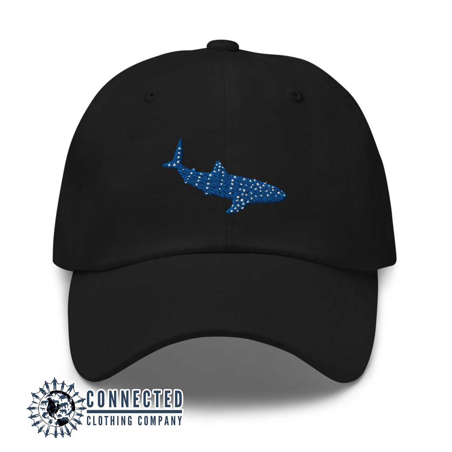 Black Whale Shark Cotton Cap - Connected Clothing Company - Ethically and Sustainably Made - 10% donated to Mission Blue ocean conservation
