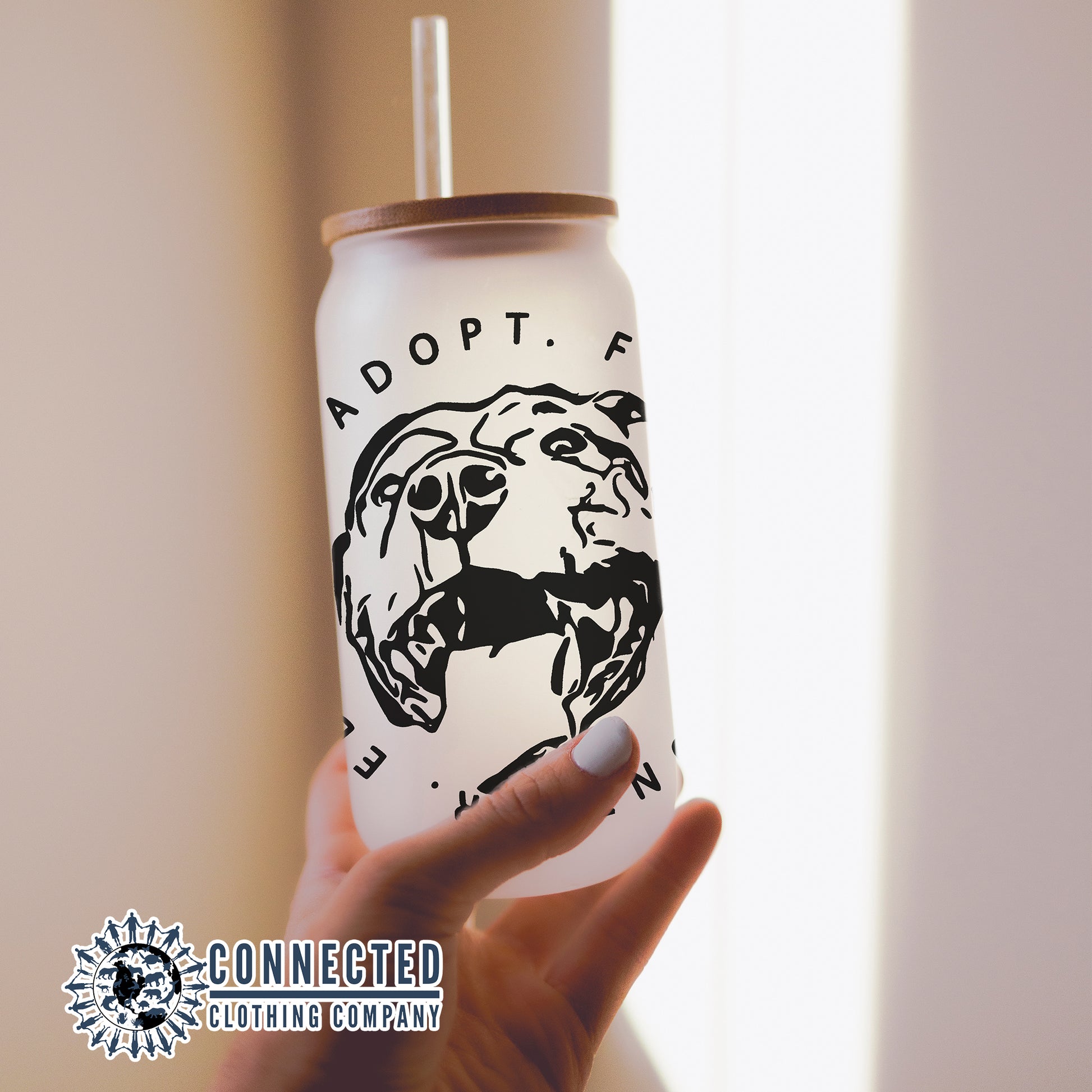 Adopt Educate Foster Volunteer Glass Can - Connected Clothing Company - 10% of the proceeds are donated to animal rescue