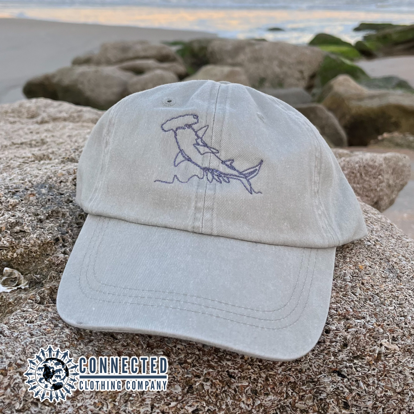 Hammerhead Shark Embroidered Hat - Connected Clothing Company - 10% of proceeds donated to ocean conservation