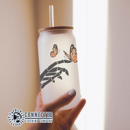 Skeleton Monarch Glass Can - Connected Clothing Company - 10% of proceeds donated to Monarch Joint Venture